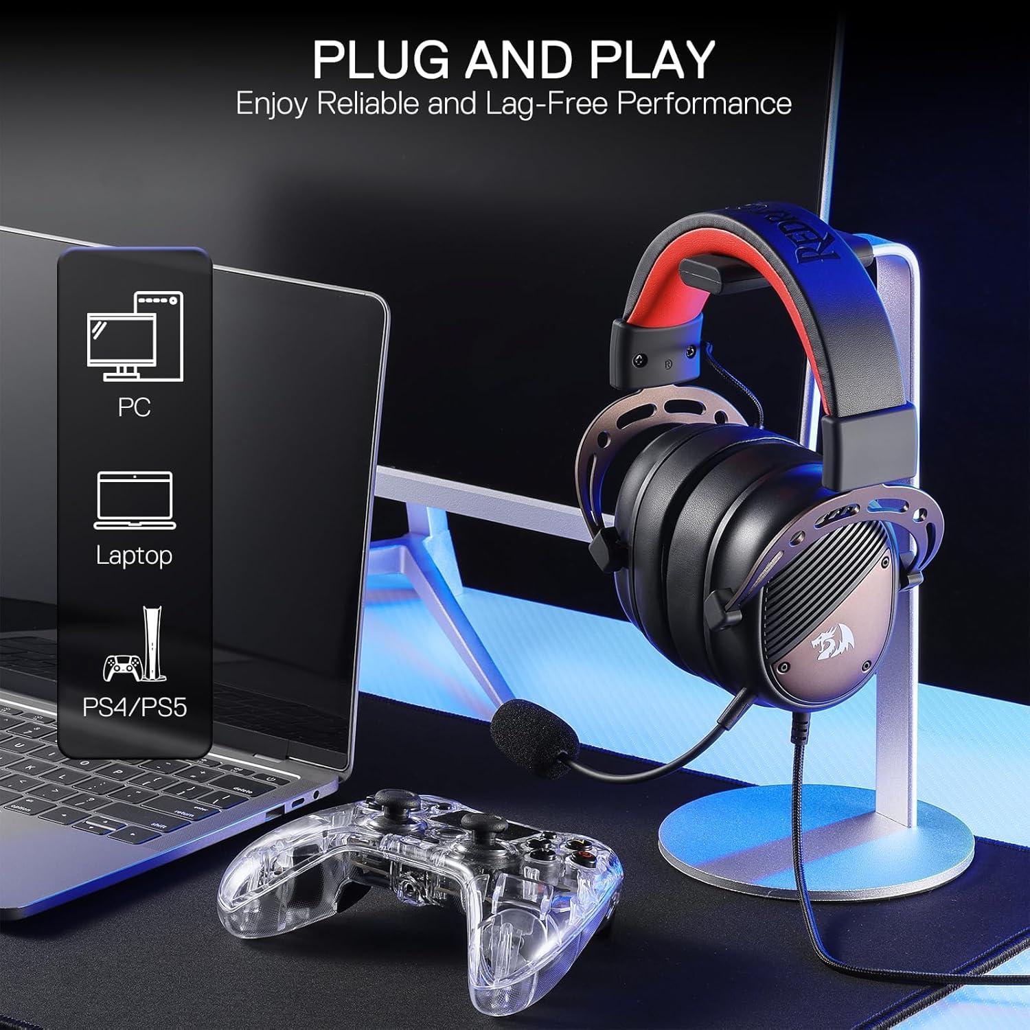 Auriculares Gaming Redragon H730 USB 53mm Sonido 360° PC/PS4/PS5