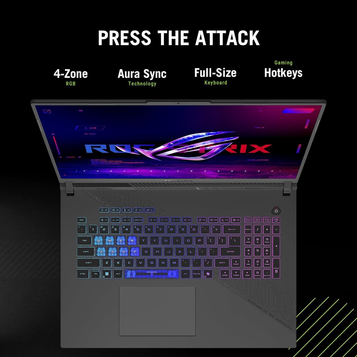 Laptop ASUS ROG Strix G18 18" WQXGA Ryzen 9 16GB 2TB RTX 5070