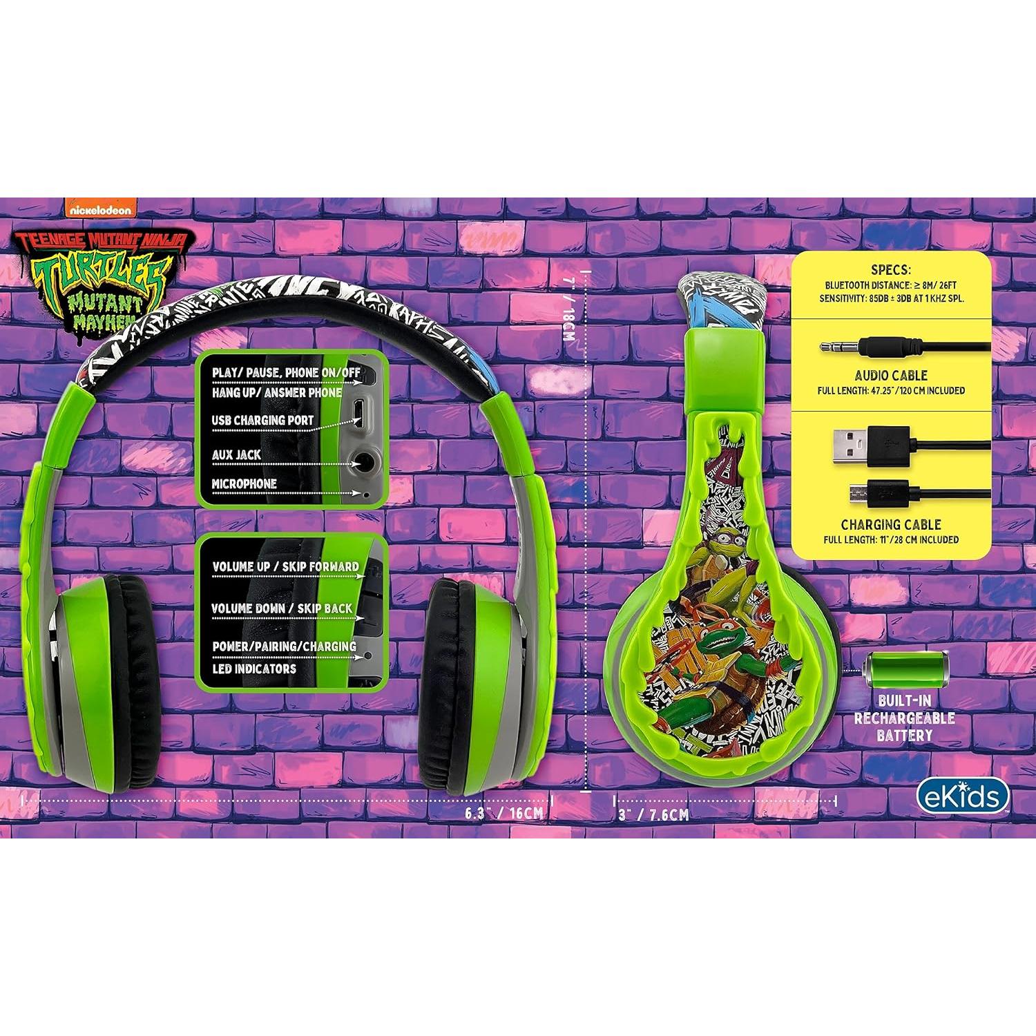 Auriculares Inalámbricos KIDdesigns TM-B52 Tortugas Ninja