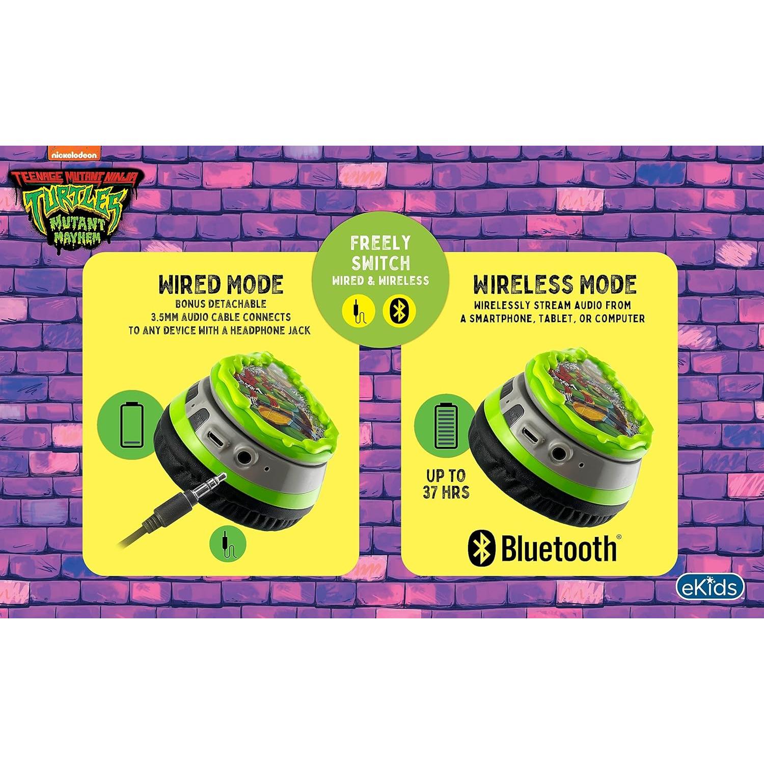Auriculares Inalámbricos KIDdesigns TM-B52 Tortugas Ninja
