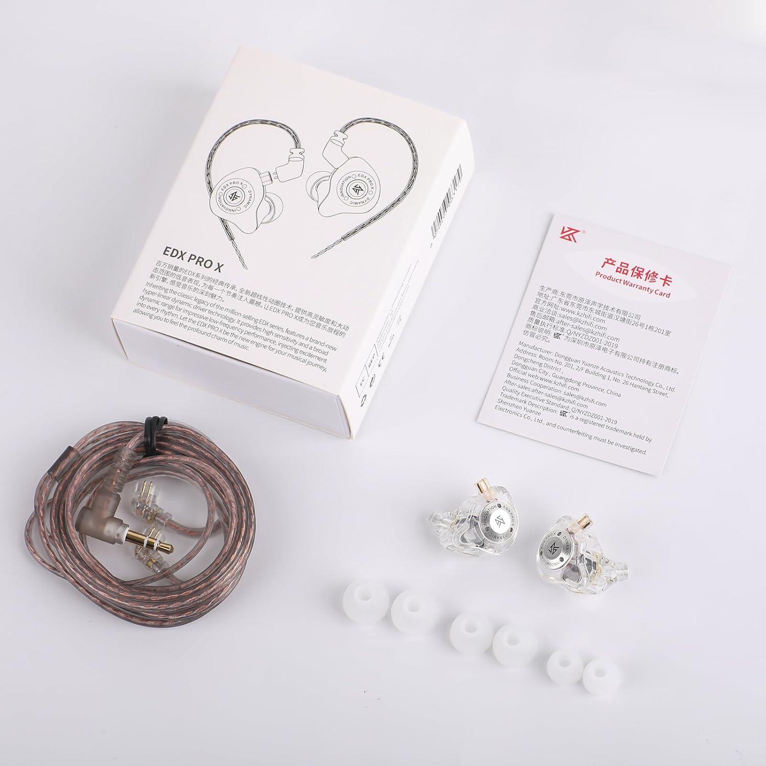 Auriculares Intrauditivos KZ EDX Pro X HiFi 10mm Transparente