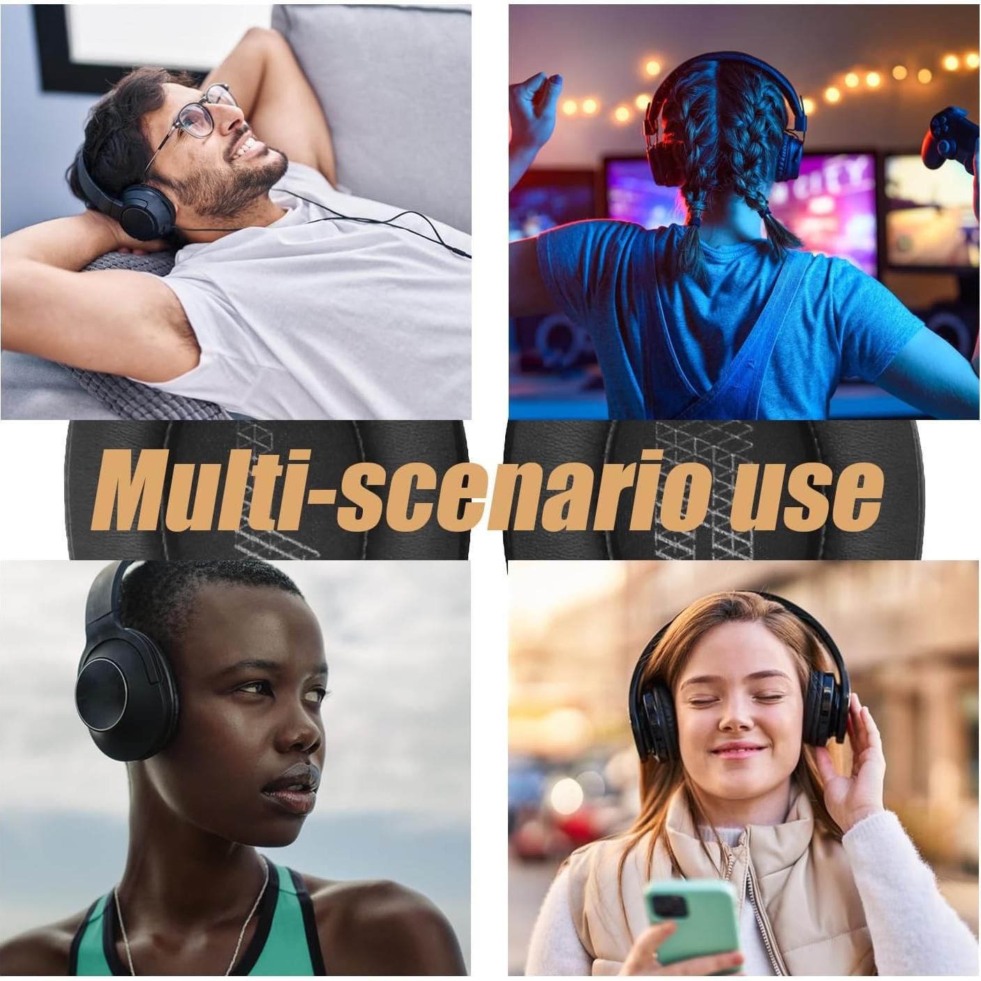 Cojines de Reemplazo INF para Auriculares JBL Live 500BT - Negro