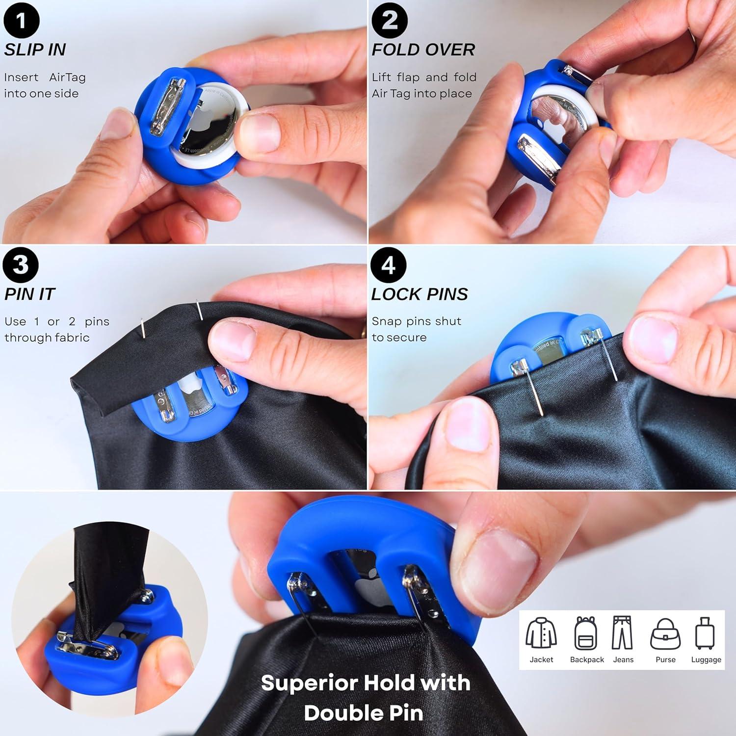 Soporte de Silicona Doble Pin para AirTag TITAN PPE - 3 Paquetes