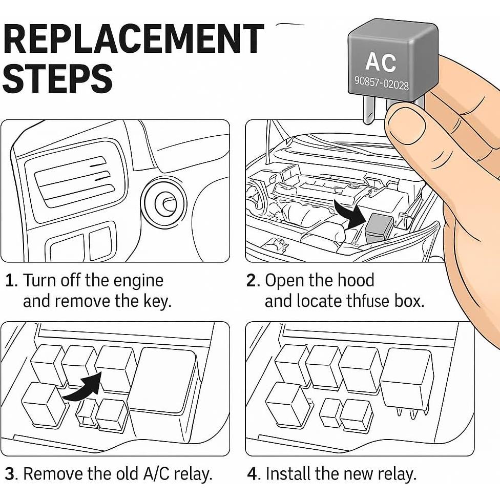 Relé A/C Rainco 90987-02028 12V Compatible Toyota Lexus