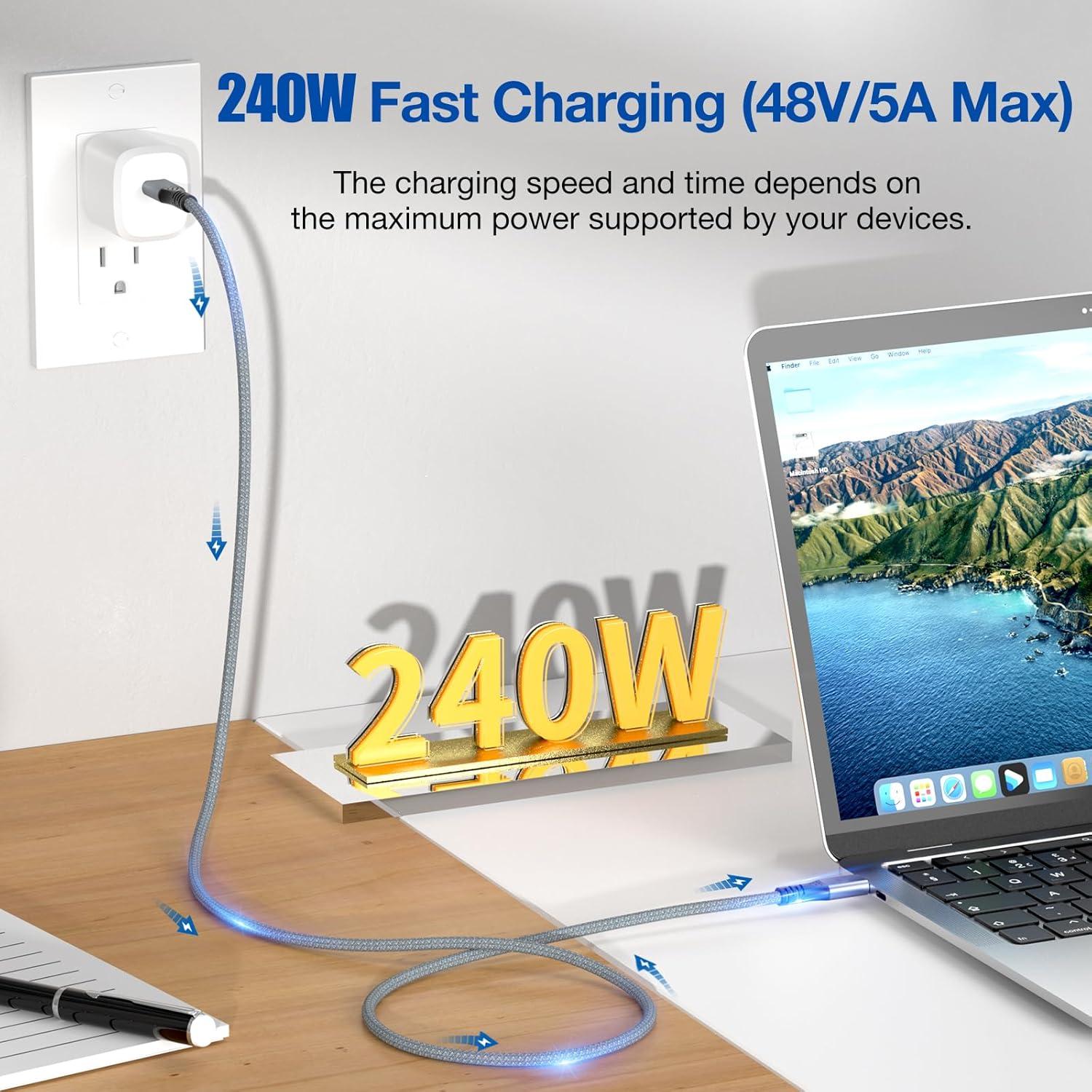 Cable USB C 3.2 Gen 2 1m UseBean 240W Carga Rápida 20Gbps