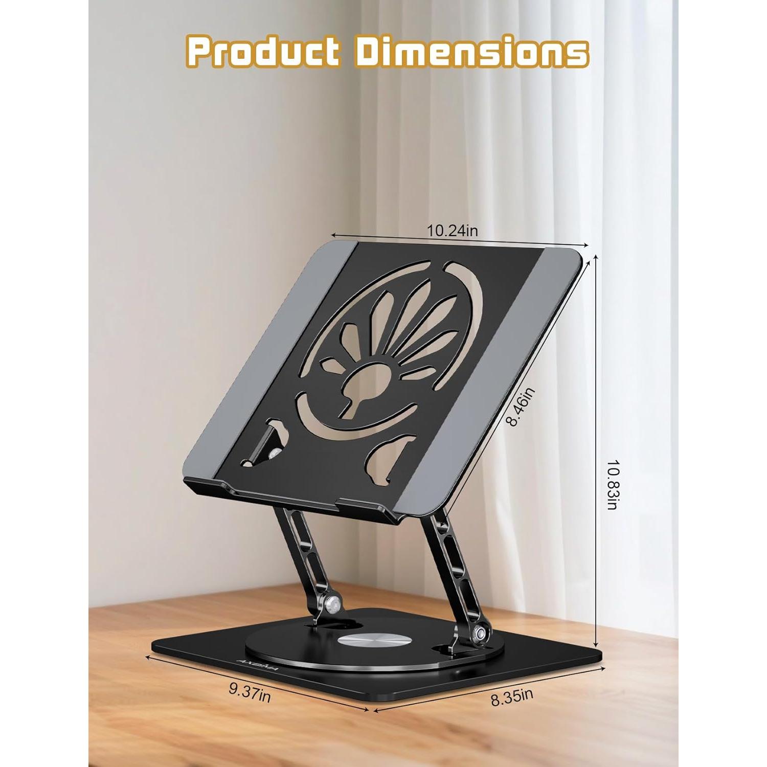 Soporte Ajustable para Laptop Axbima AX37 Plegable 360° Negro