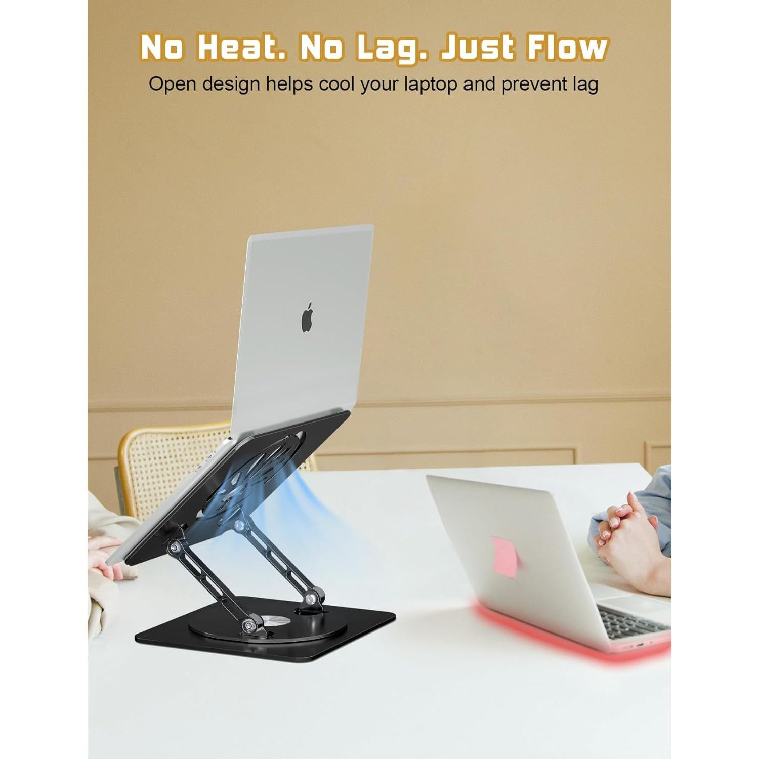 Soporte Ajustable para Laptop Axbima AX37 Plegable 360° Negro