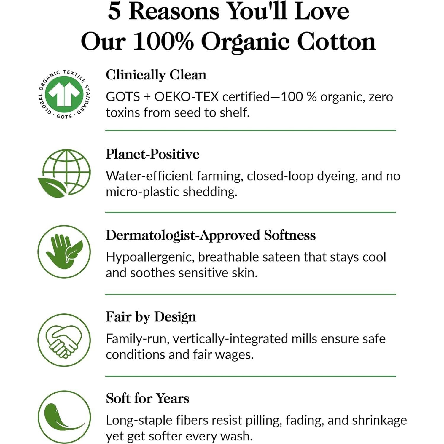 Sábanas Doble 100% Algodón Orgánico Sweave 415 Hilos Marfil