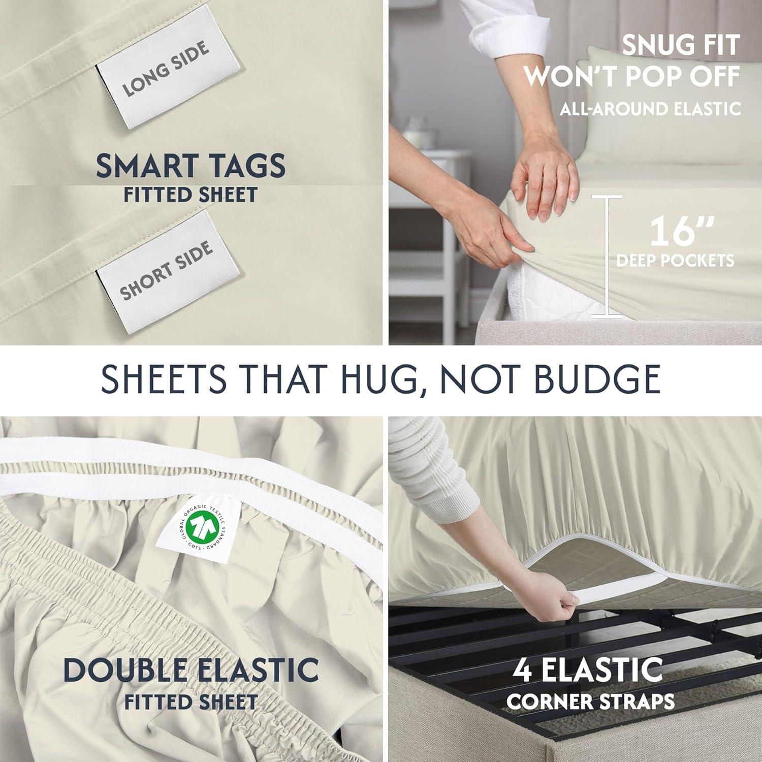 Sábanas Doble 100% Algodón Orgánico Sweave 415 Hilos Marfil