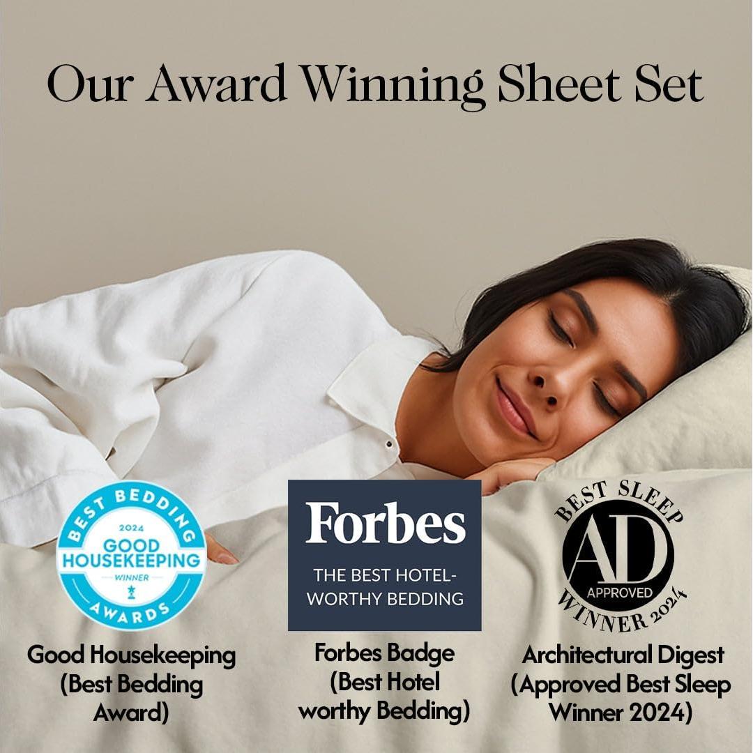 Sábanas Doble 100% Algodón Orgánico Sweave 415 Hilos Marfil