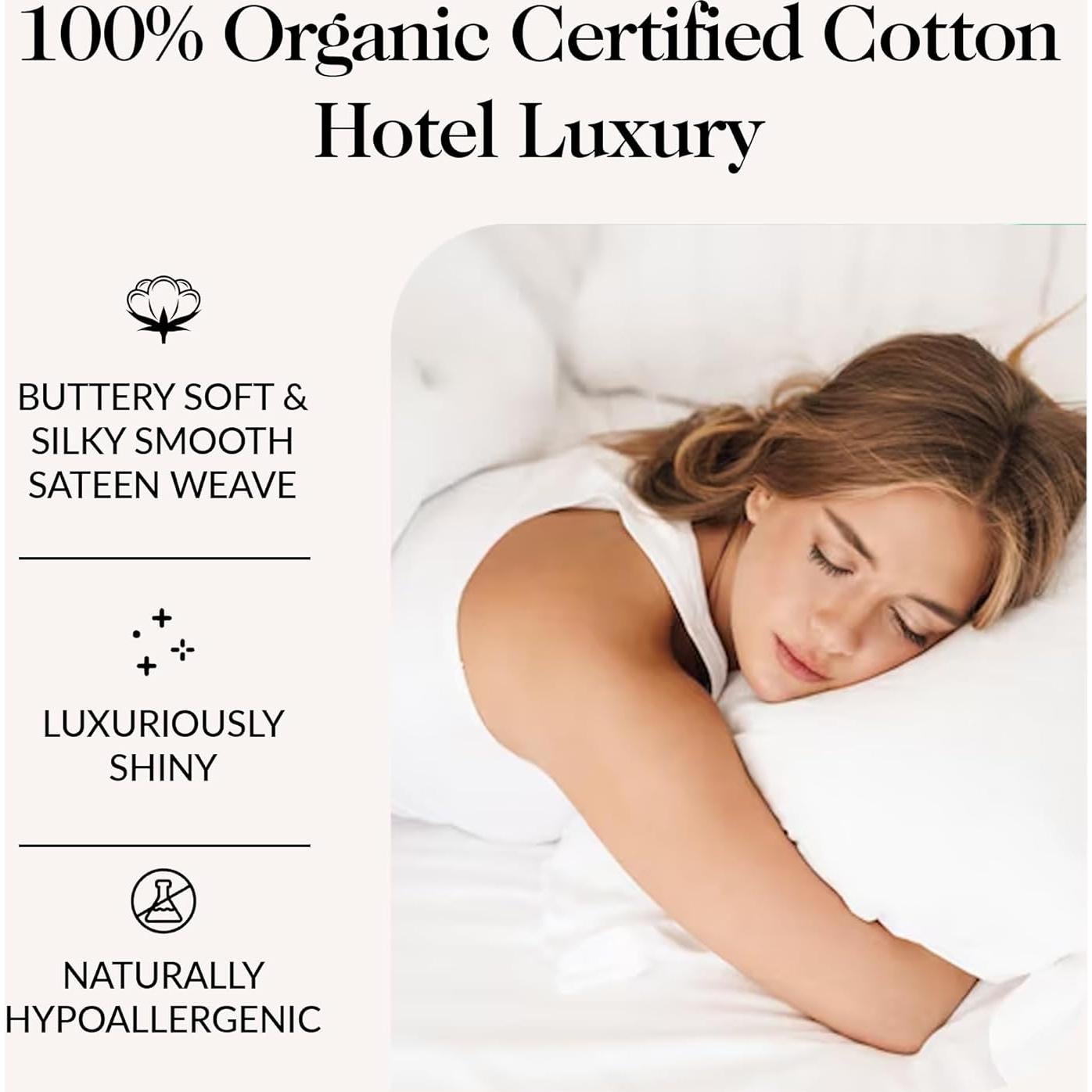 Sábanas Doble 100% Algodón Orgánico Sweave 415 Hilos Marfil