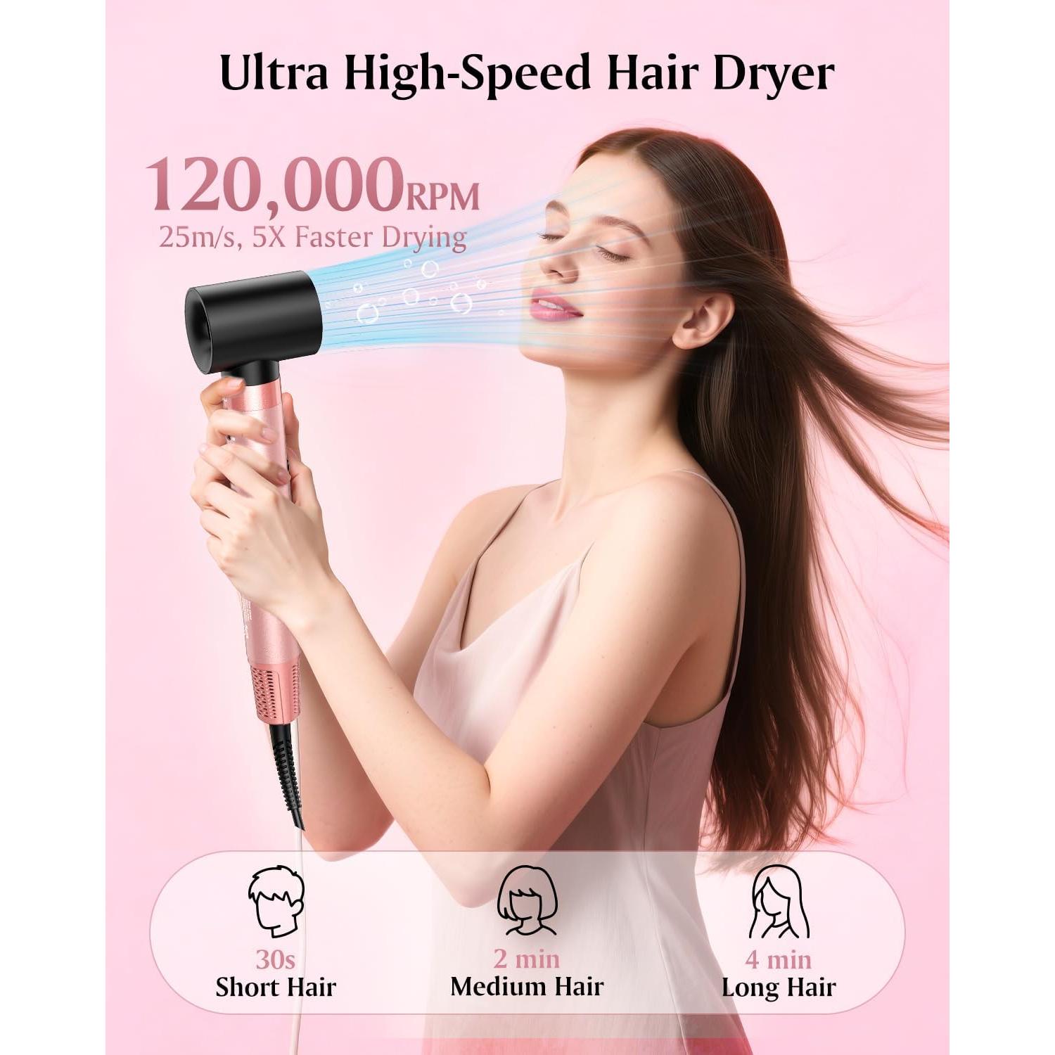 Estilizador de Cabello 5 en 1 Brightup Rosa 1400W Doble Voltaje