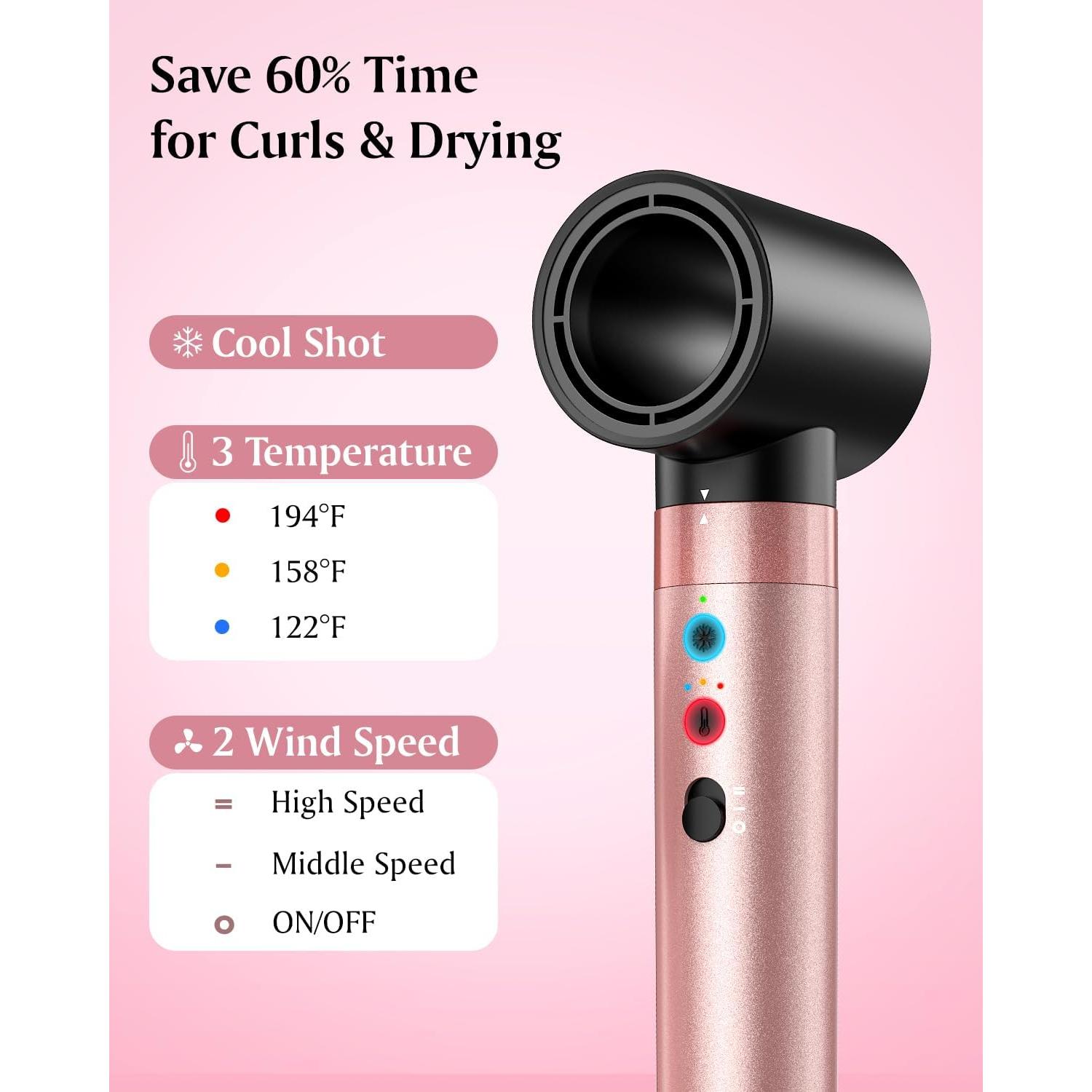 Estilizador de Cabello 5 en 1 Brightup Rosa 1400W Doble Voltaje