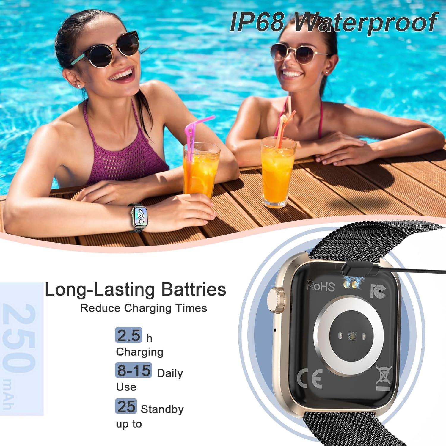 Reloj Inteligente GADIXY para Hombres y Mujeres - Fitness, IP68, 1.83"