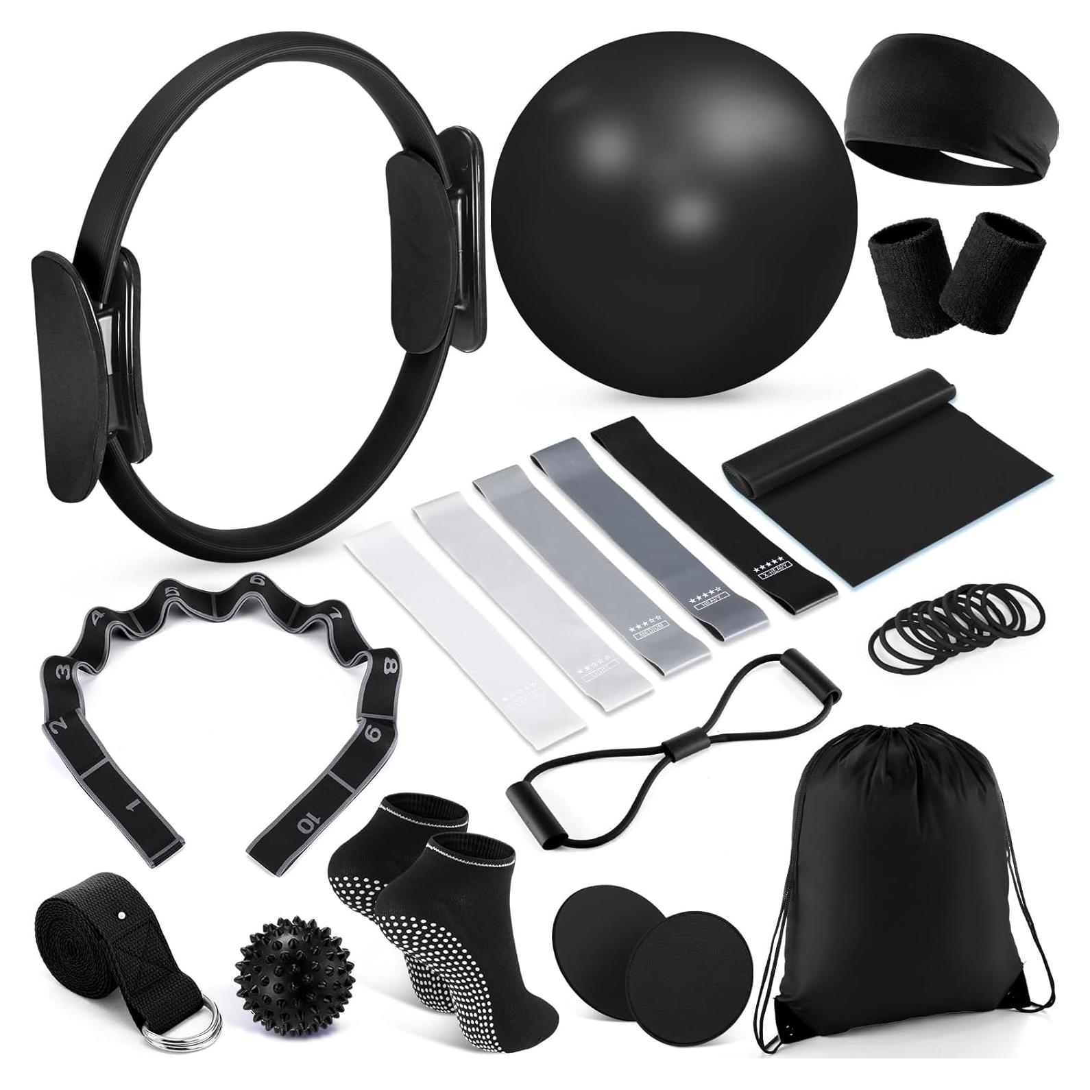 Kit de Fitness Poen 18 Pcs: Anillo, Pelota, Bandas y Más