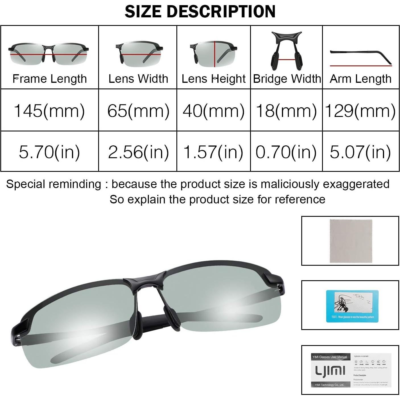 Gafas de sol fotoquímicas PEEPAI para hombres UV400 polarizadas