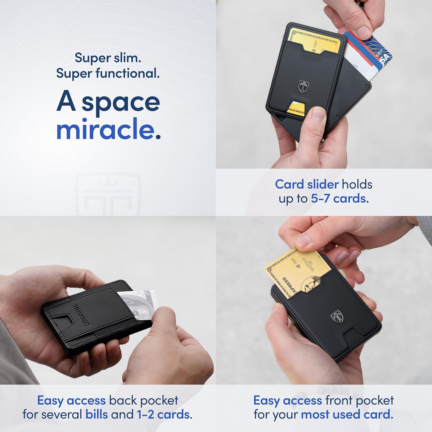 Cartera Minimalista Travando Swype para Hombres RFID Negro