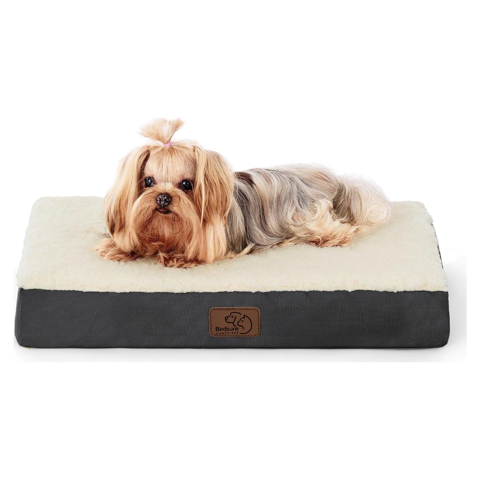 Cama para Perros Bedsure XS Ortopédica con Funda Lavable 50.8x38.1cm