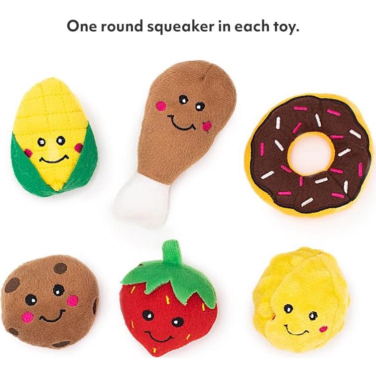 Juguetes Interactivos para Perros ZippyPaws Burrow Miniz - Paquete de 6