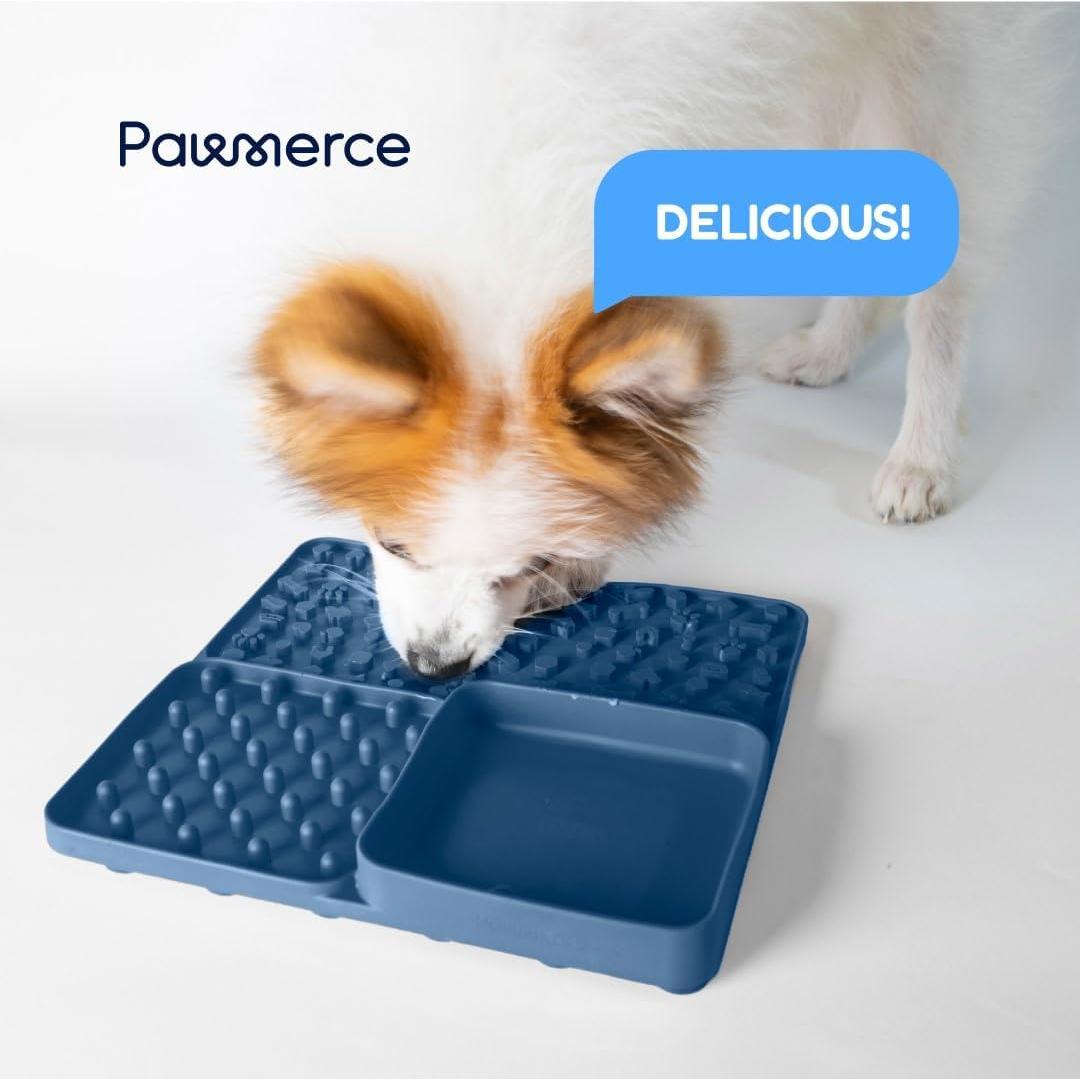 Alfombrilla de Lamer PAWMERCE 20cm Azul - Comedero Lento y Alivio de Ansiedad
