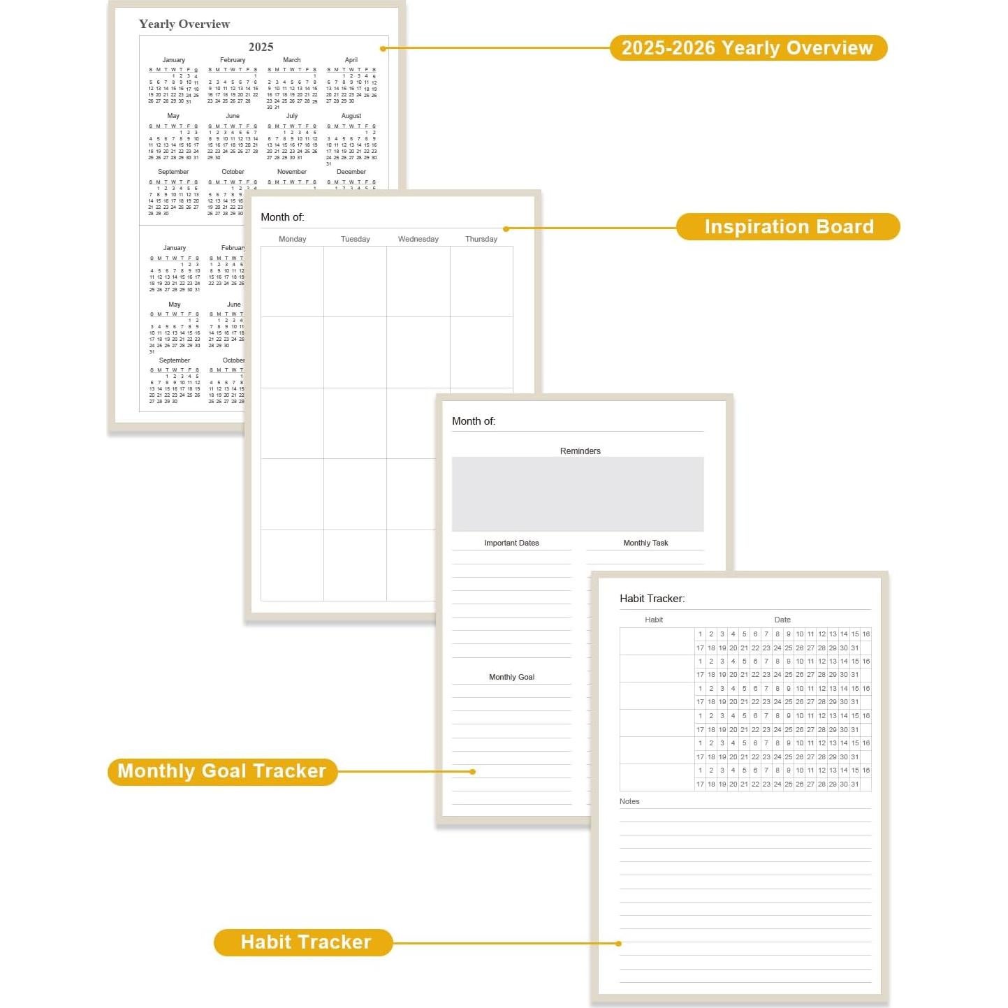 Planificador Académico A5 Tuun Fuplan Beige 200 Páginas