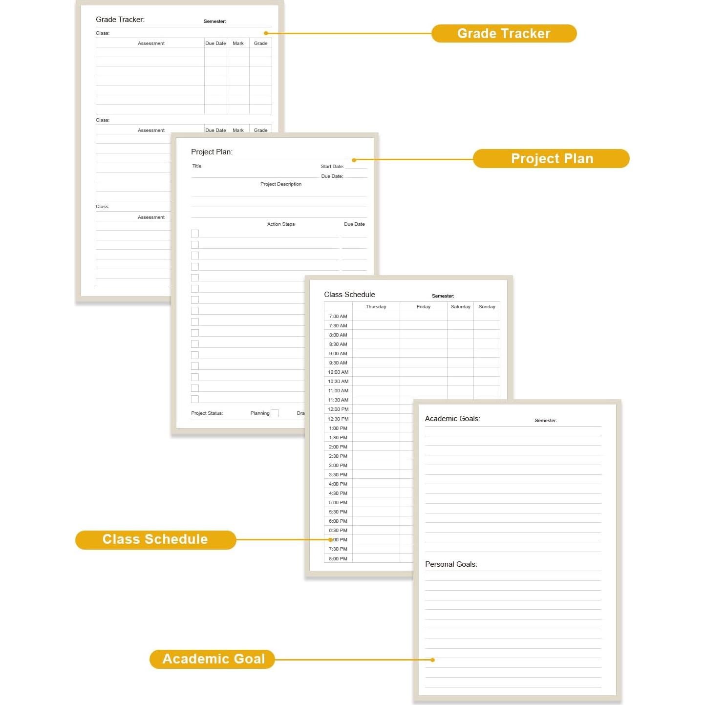 Planificador Académico A5 Tuun Fuplan Beige 200 Páginas