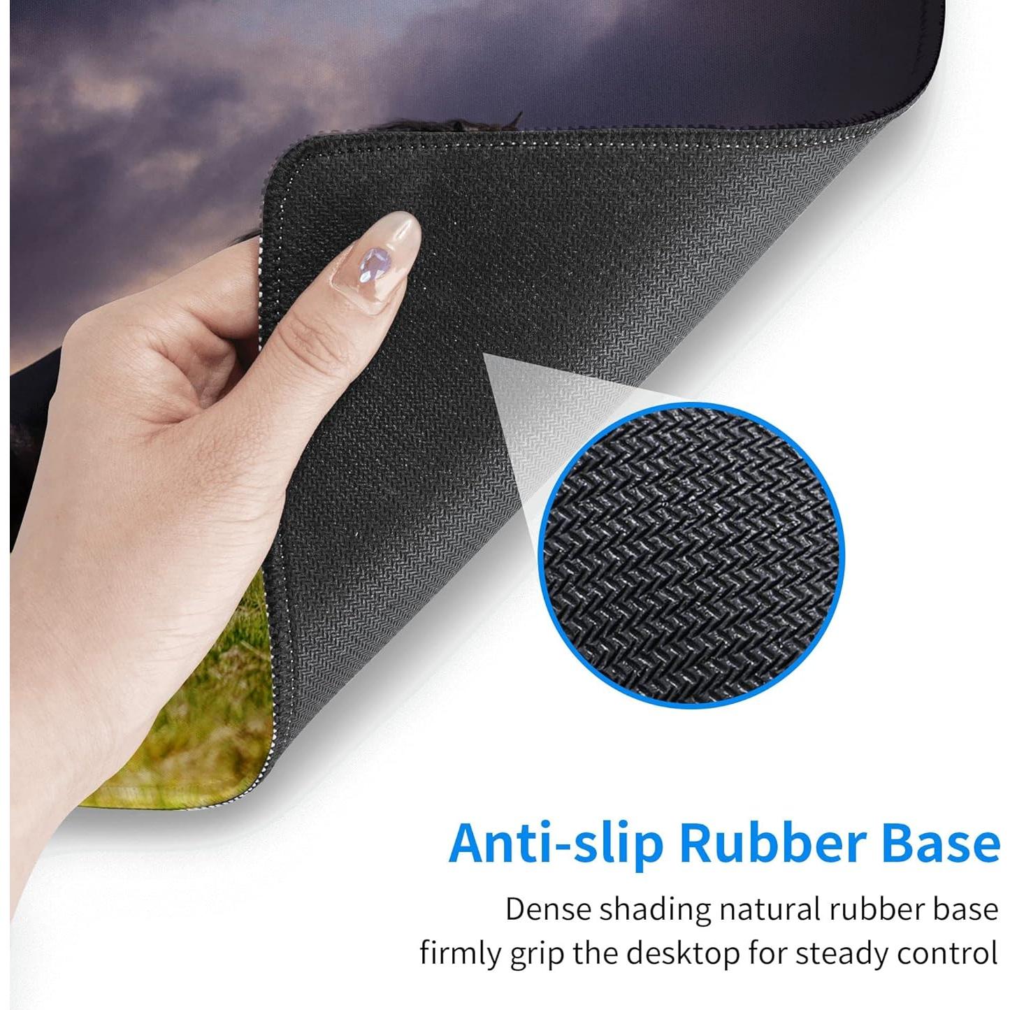 Alfombrilla de Escritorio SKYDAWNY XL Caballo Frisón Negro 80x40cm