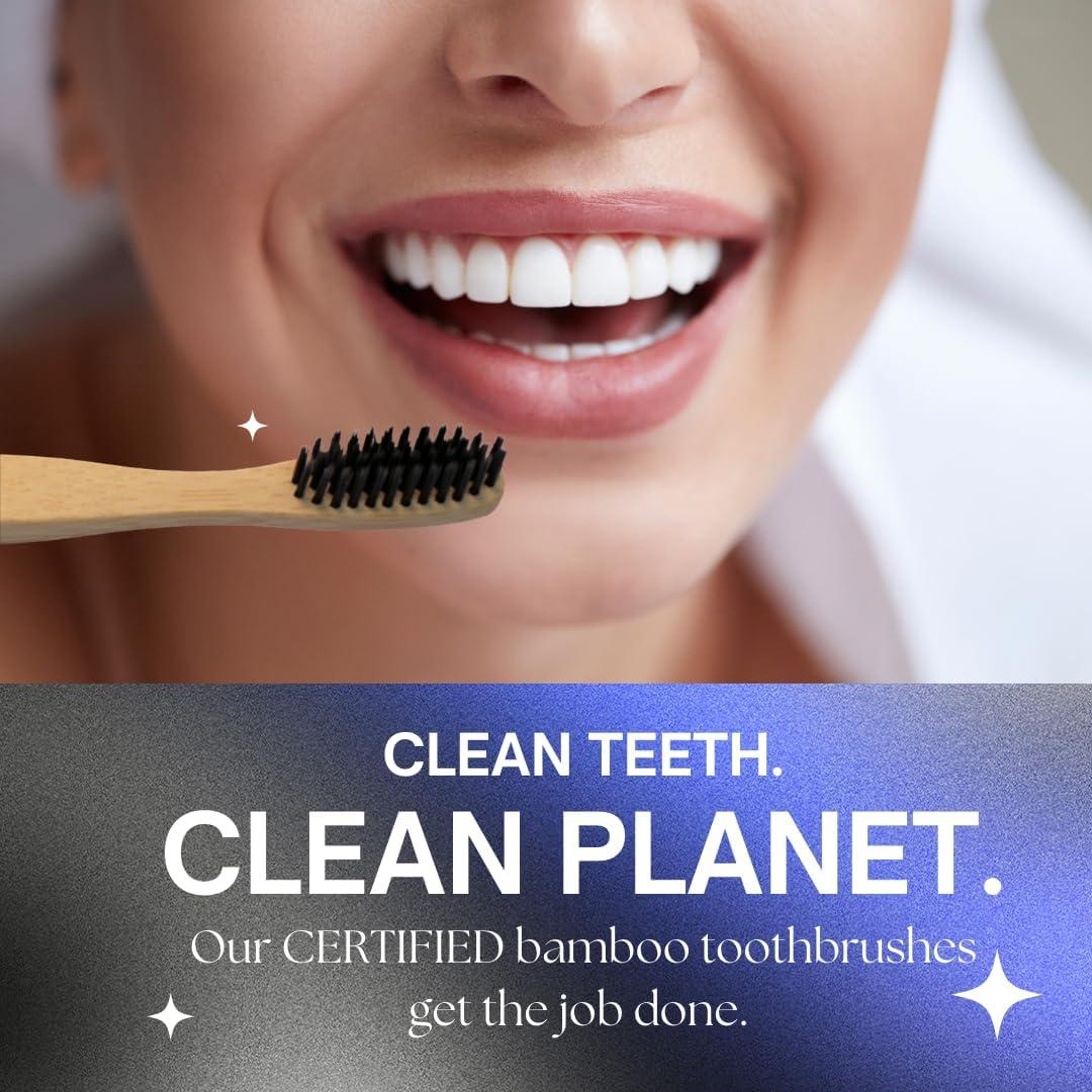 Cepillo de Dientes de Bambú con Carbón El Futuro es Bambú - Paquete de 4