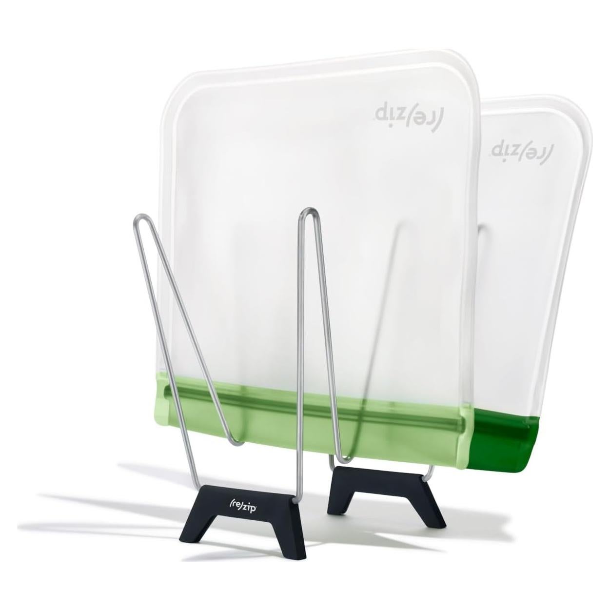 Estante de Secado re)zip con 2 Bolsas Reutilizables a Prueba de Fugas