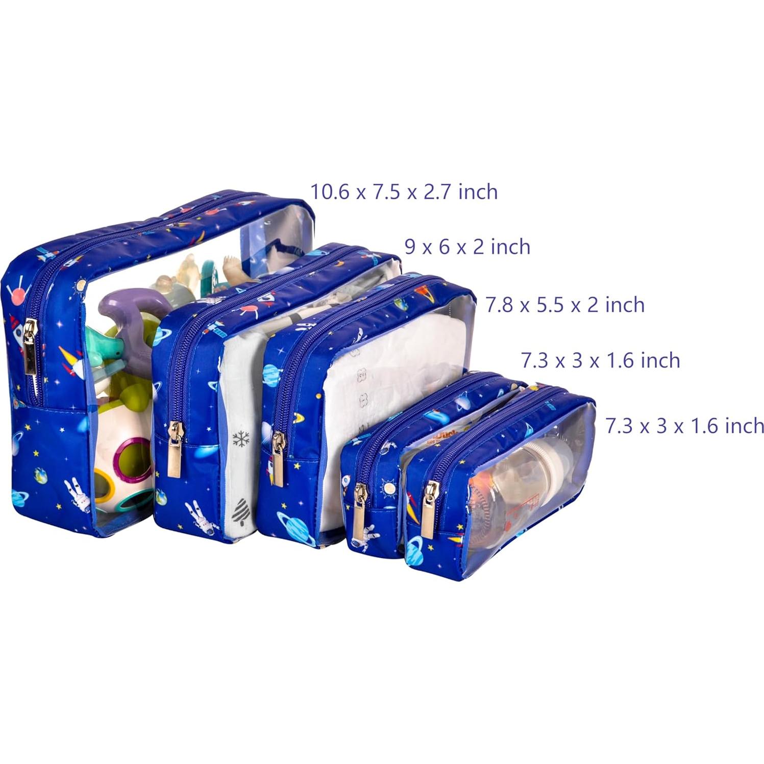 Juego de 5 Organizadores de Pañales TPU Impermeables Astronauta