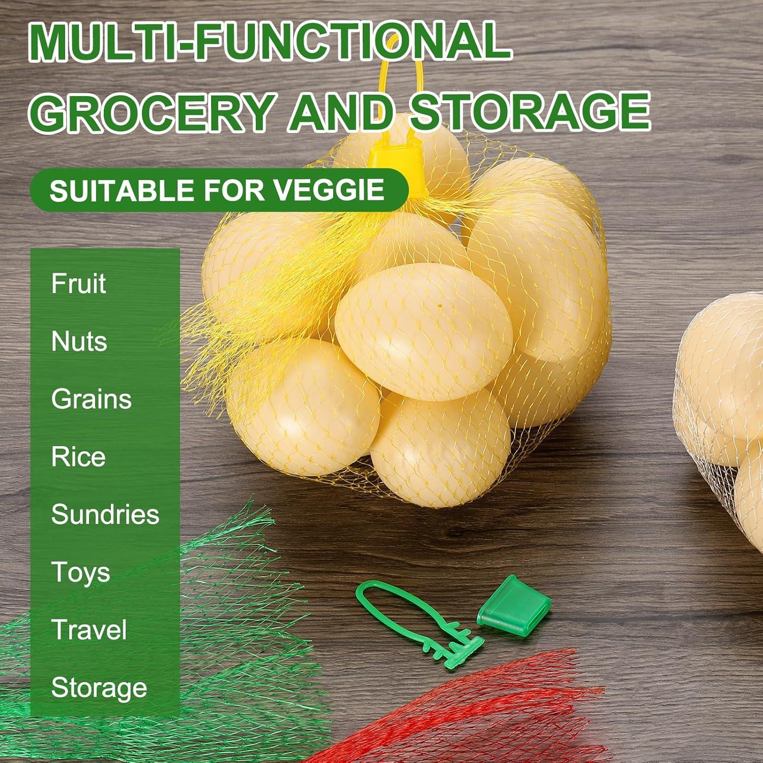 100 Bolsas de Malla Nylon Reutilizables uxcell 30 cm Blanco/Rojo