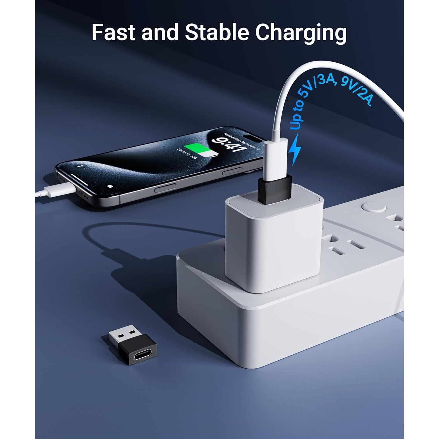 Adaptador USB C a USB A Syntech 3 Pack Negro - 480 Mbps