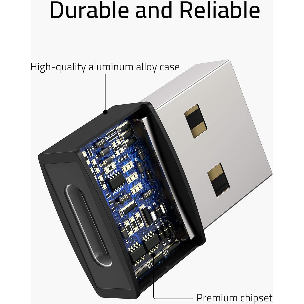 Adaptador USB C a USB A Syntech 3 Pack Negro - 480 Mbps