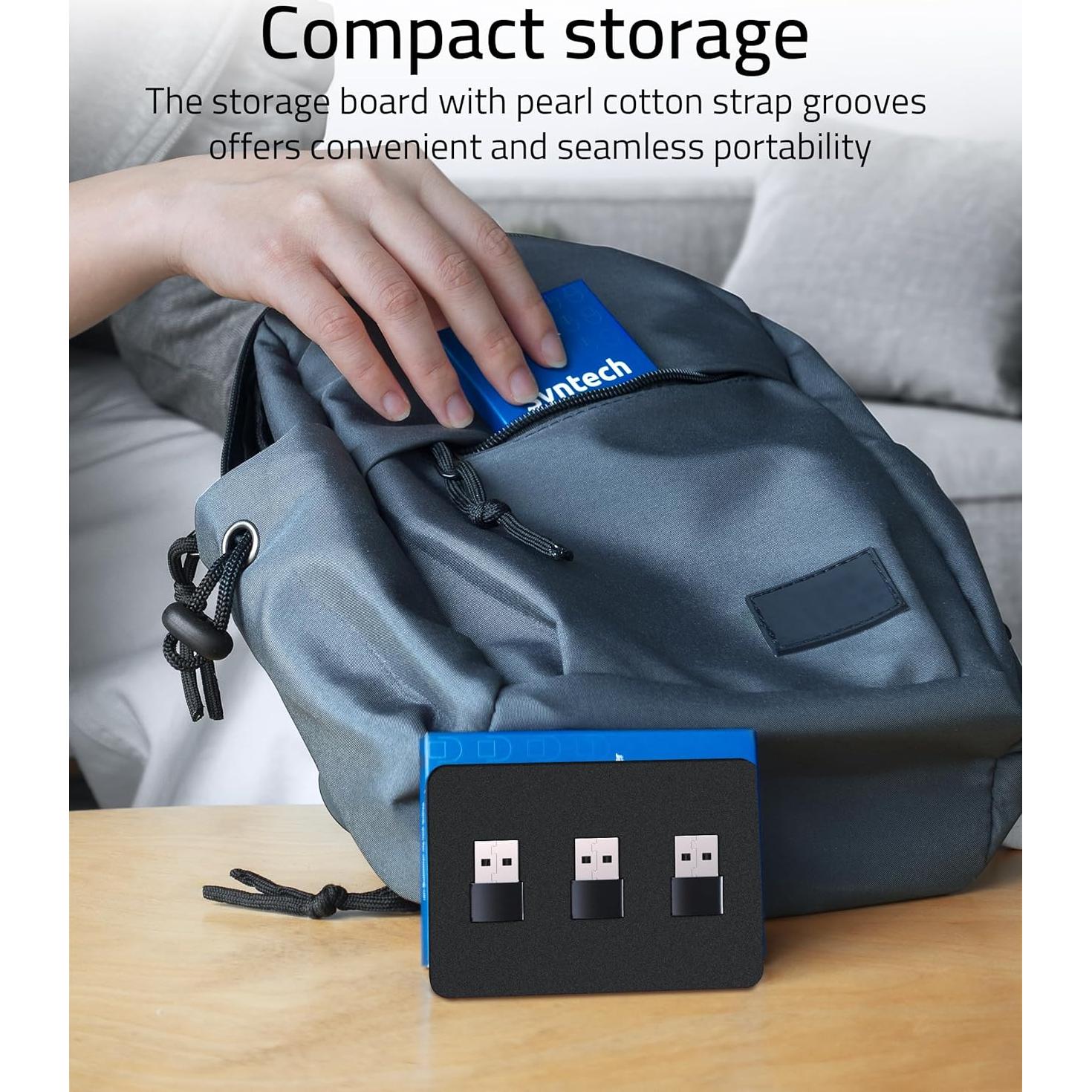 Adaptador USB C a USB A Syntech 3 Pack Negro - 480 Mbps