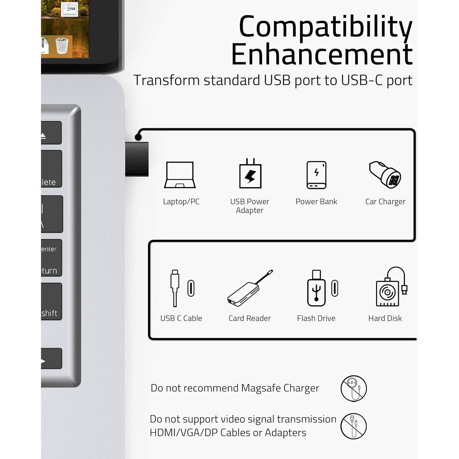 Adaptador USB C a USB A Syntech 3 Pack Negro - 480 Mbps