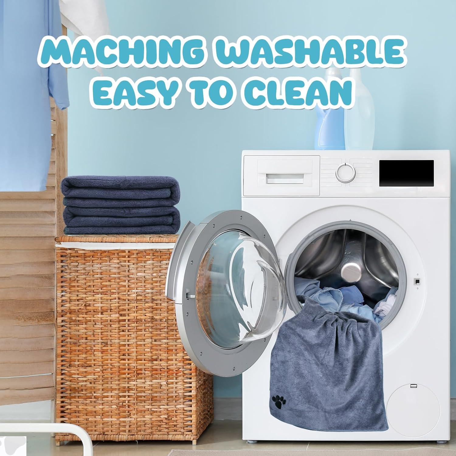 Toallas de Microfibra WOUSEDO para Perros - Paquete de 2 Gris