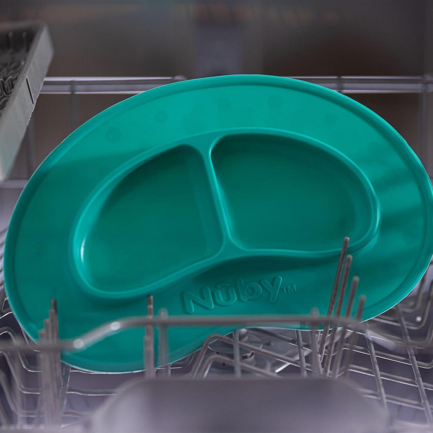 Plato de Silicona Nuby Sure Grip Miracle Mat 2 Secciones Aqua