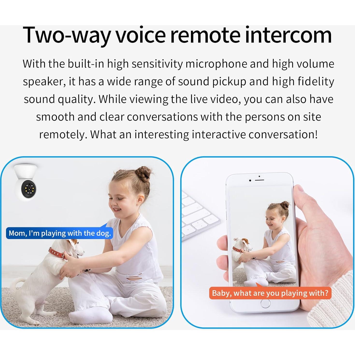 Cámara de Seguridad EVERSECU HD 2K WiFi Pan/Tilt 0.31kg