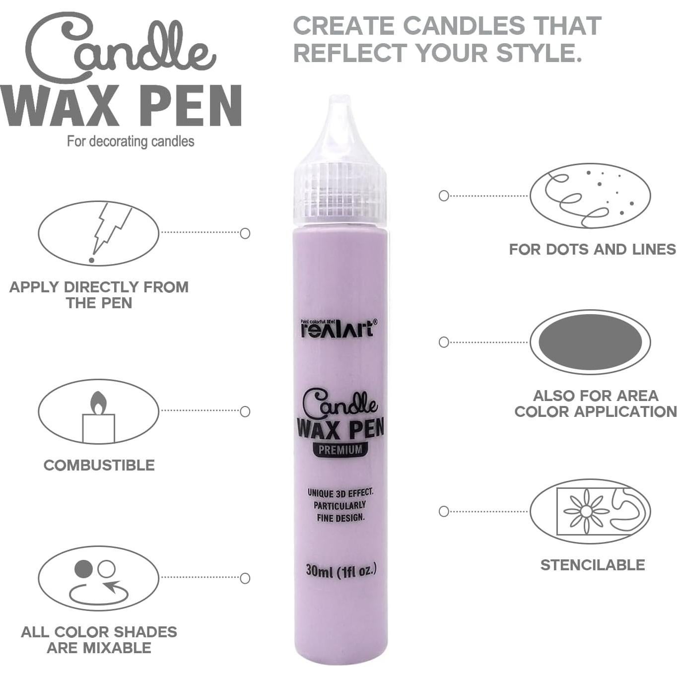 Kit de Pintura para Velas REALART 12 Colores No Tóxicos