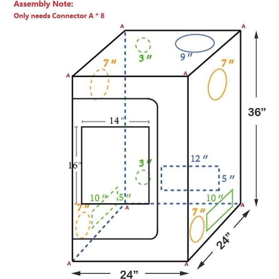 Carpa de Cultivo CoolGrows 61x61x91cm Mylar con Ventana