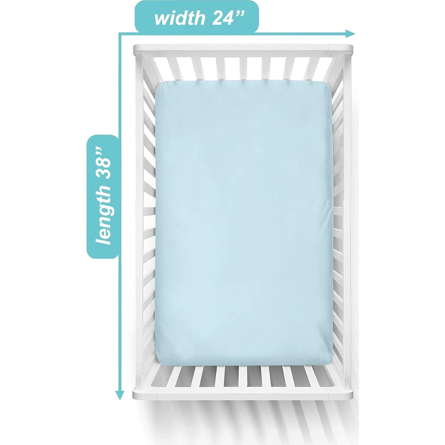 Sábanas Ajustadas de Algodón 100% Compañía Americana de Bebés - Paquete de 3 para Cuna Mini Azul