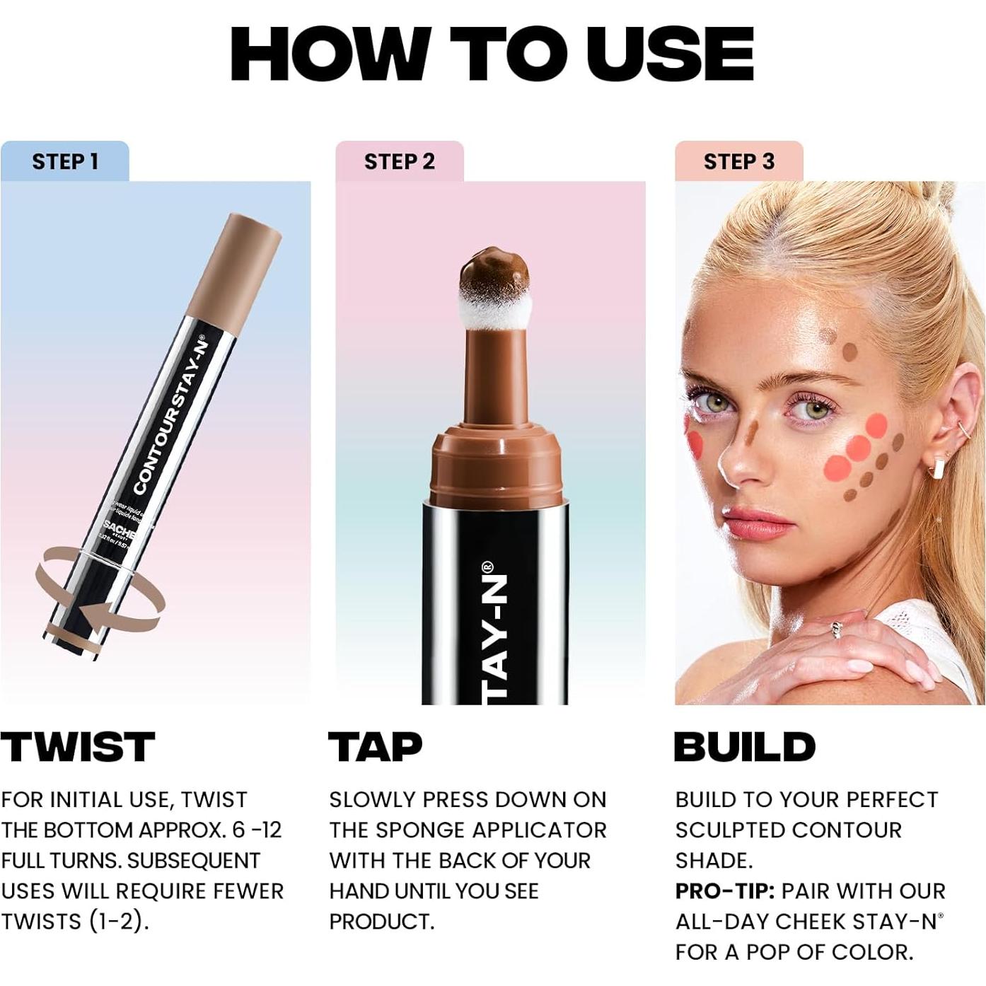 Contorno Líquido Sacheu Stay-N 40.8g - Larga Duración Vegano