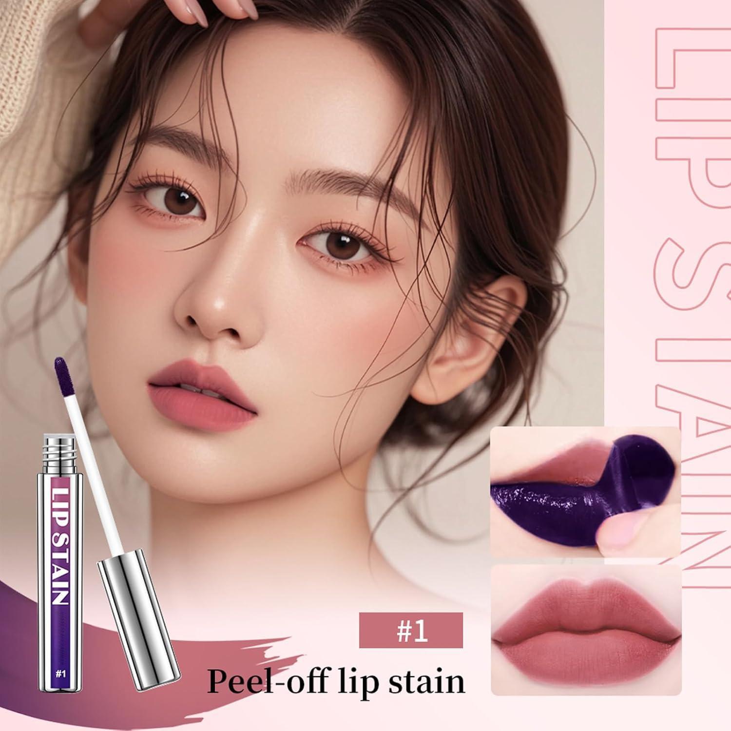 Tinte de Labios Peel Off Bekoeen 3PCS Larga Duración Multicolor