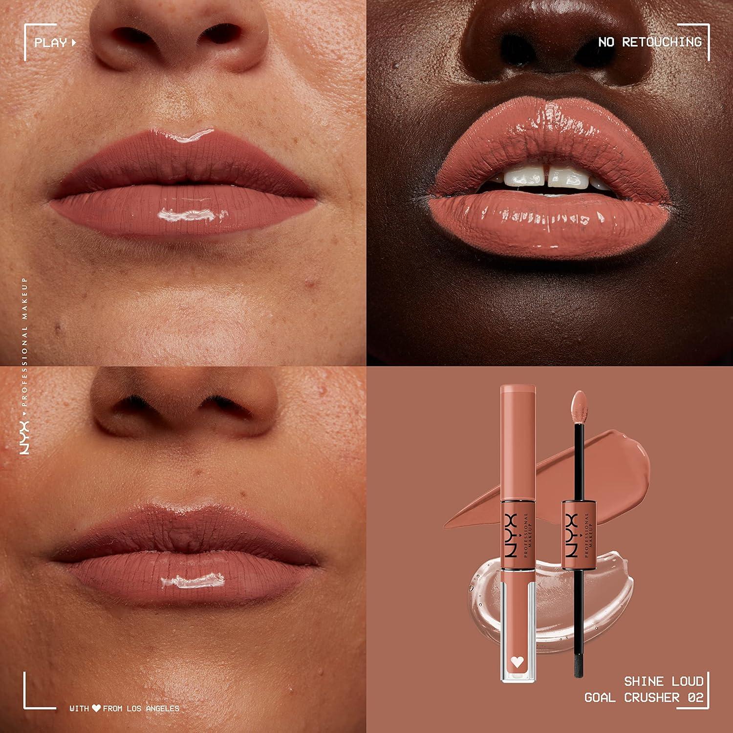 Lápiz Labial Líquido NYX Shine Loud 16h - Goal Crusher Beige