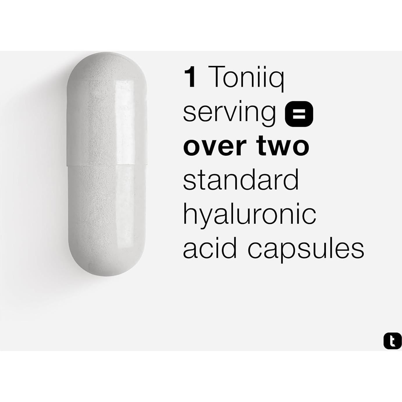 Suplemento de Ácido Hialurónico Toniiq 180 Cápsulas 95% Pureza