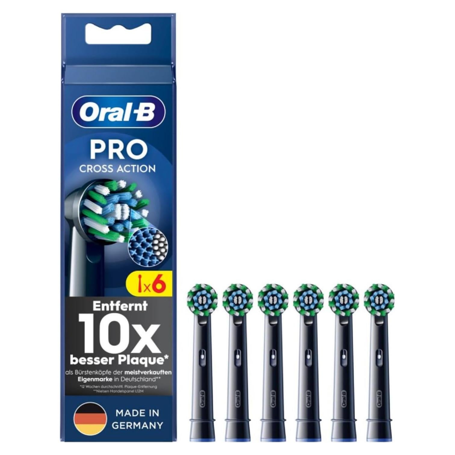 Cabezas de cepillo Oral-B Pro CrossAction, 6 piezas, limpieza superior