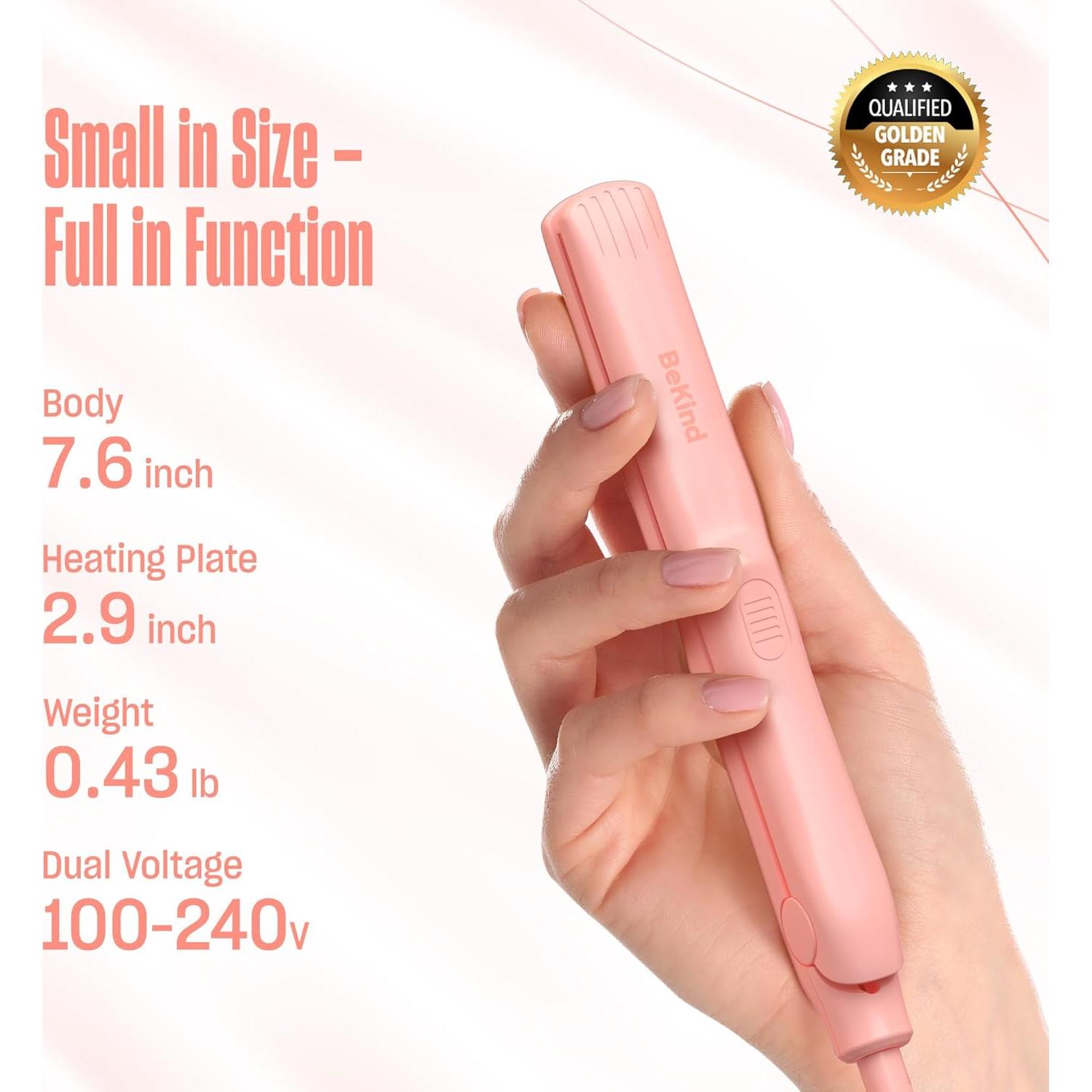 Plancha de Pelo Mini BeKind Bliss Cerámica Portátil 210°C Durazno