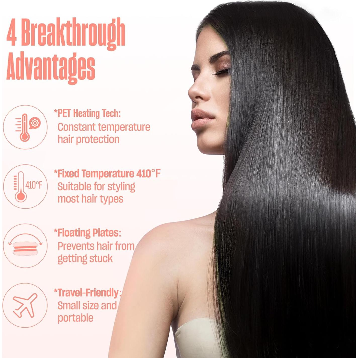 Plancha de Pelo Mini BeKind Bliss Cerámica Portátil 210°C Durazno