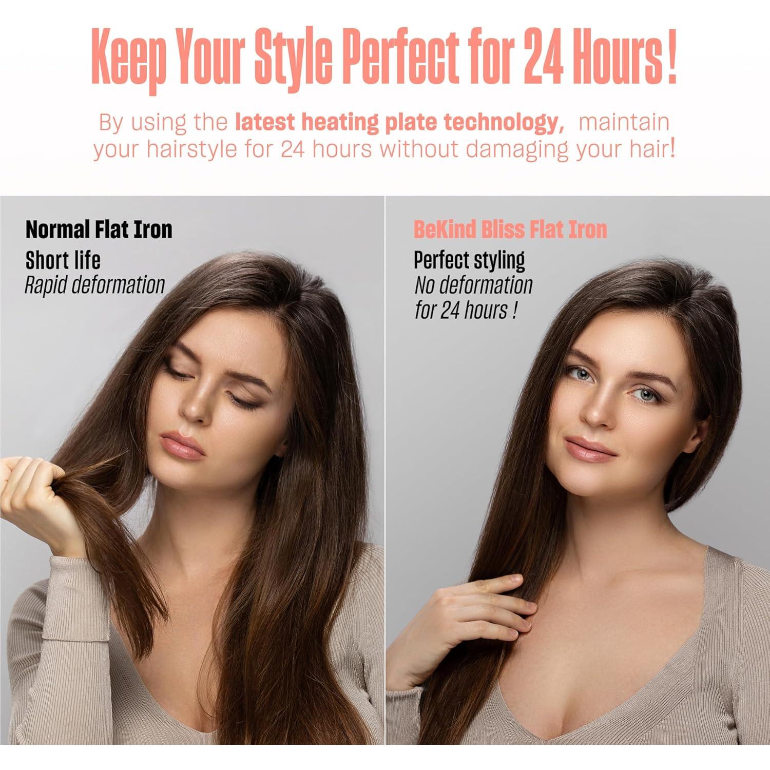 Plancha de Pelo Mini BeKind Bliss Cerámica Portátil 210°C Durazno