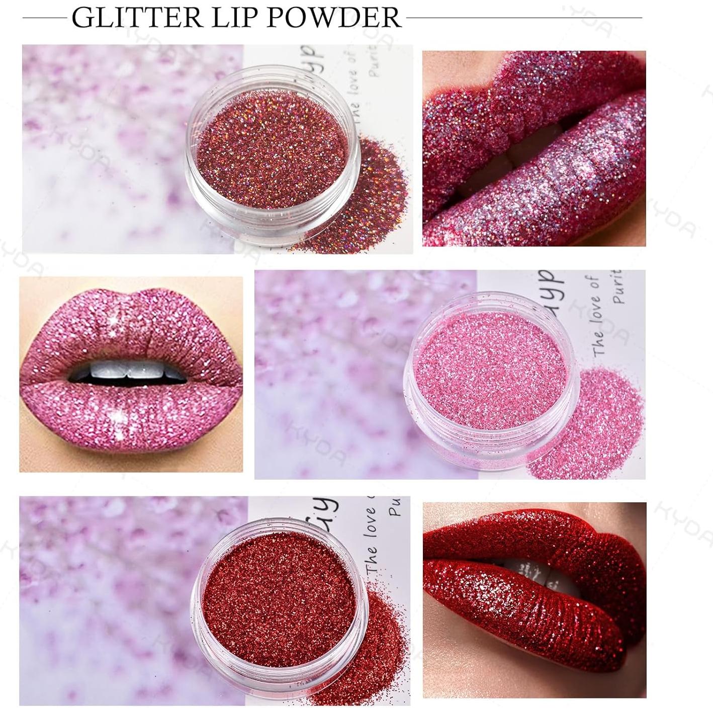 Kit de Labios Brillantes KYDA 3 Colores Polvo Metálico 14.6cm